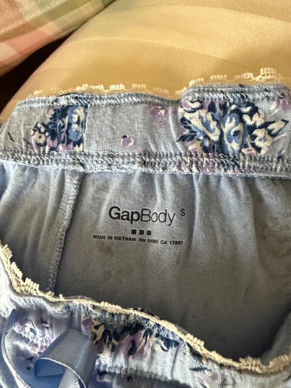 GAP Body Women's Light Blue Floral Lace-Trim Pajama Set - Picture 7 of 9